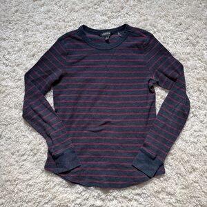 Toad&Co Navy and Red Foothill Waffle Long Sleeve. Sz Sml.